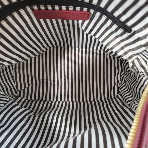 Mini Red Ostrich Embossed Backpack / Wallet - Picture 6 of 9